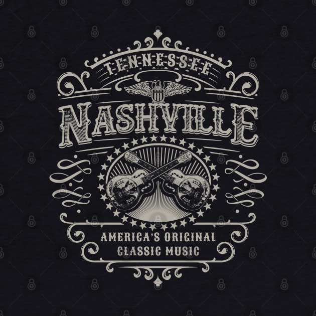 Nashville Music City Tennessee by Designkix